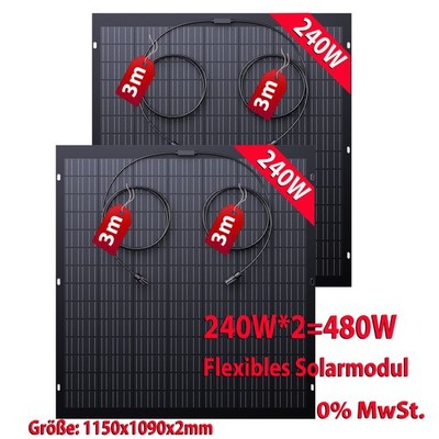 480W Flexibles Solarmodul Photovoltaik Panel PV Solarpanel für Balkonkraftwerk