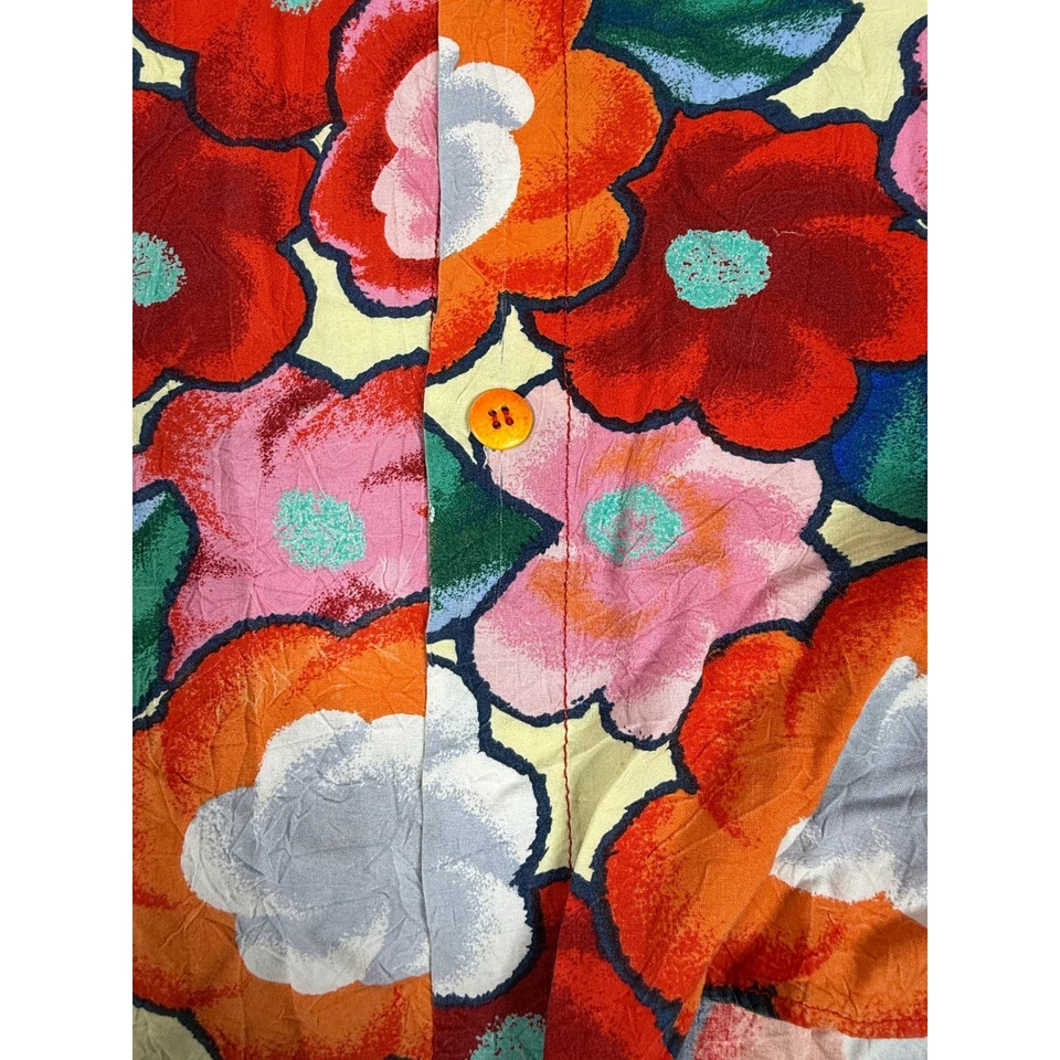 Jams World Floral Aloha Shirt Mens Large Multicolor Button Up Hawaiian Art - Image 4 of 4