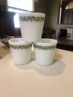3 Vintage PYREX Crazy Daisy Spring Blossom 10 oz D Handle Coffee Mugs  EUC