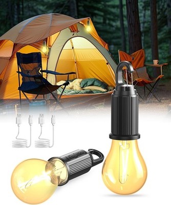 Wiederaufladbare LED Camping Laterne USB Zelt Licht 3 Modi Tragbar Notfall Outdoor