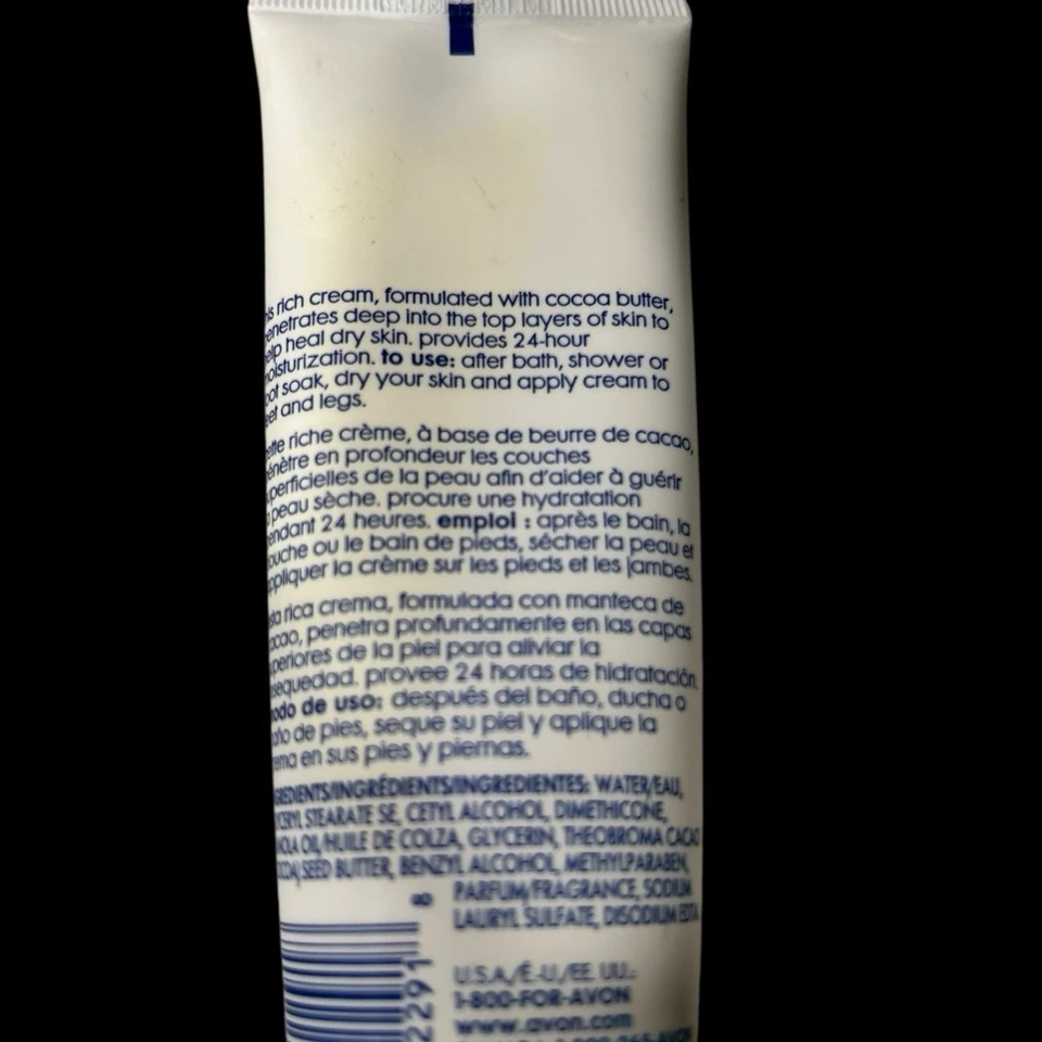 Hermosa crema hidratante profunda de manteca de cacao Avon Foot Works 2,5 fl oz Foto 3 de 4