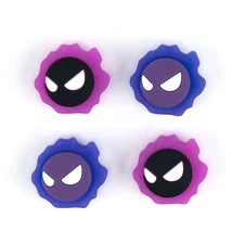 4PCS Thumb Grip Caps Soft Luminous Purple for PS4/PS5/NSPRO Controller Devil