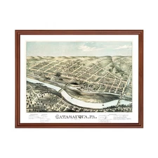 Old Map of Catasauqua, PA 1873 - Vintage Catasauqua Pennsylv