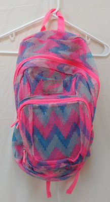 Austin Trading Co Mesh Backpack See Through Swimming Pink Blue