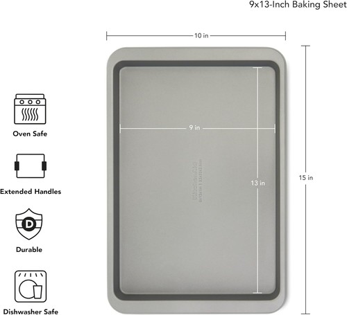 Kitchenaid 9X13In Nonstick Aluminized Steel Baking Sheet, Contour Silver - Picture 2 of 2