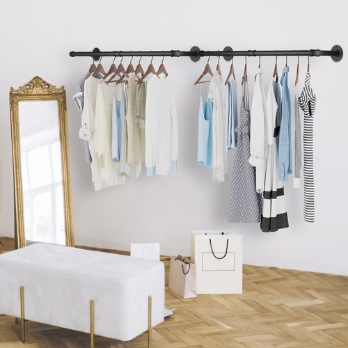 2 Pack Heavy Clothes Rack Wall Mount Industrial Pipe Clothing Hanging Rack 36.2" - Picture 9 of 12