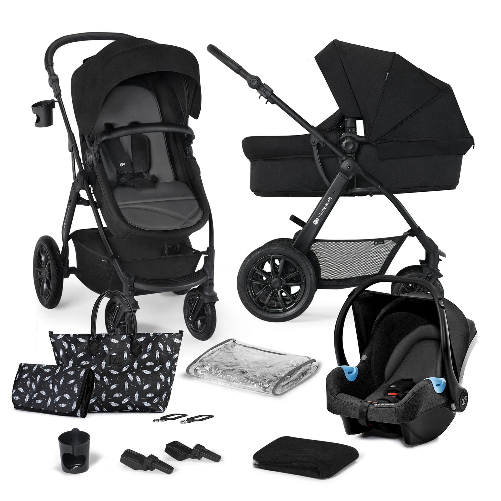 3IN1 PRAM Kinderkraft MOOV CT Black - UP TO 22 KG KINDERKRAFT