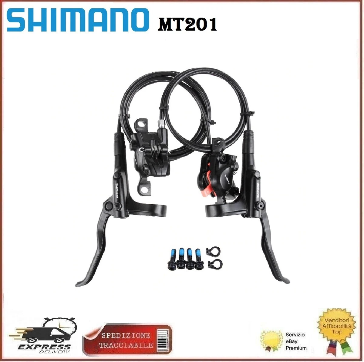 Coppia Freni Disco Shimano BR MT201 Idraulico Ant Post Mtb City