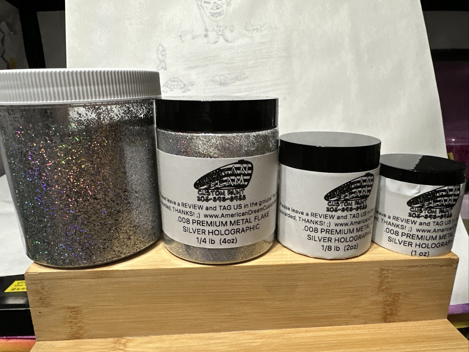 Low Rider Silver Silver Holographic Metal Flake .025” Large Premium CUSTOM PAINT ...