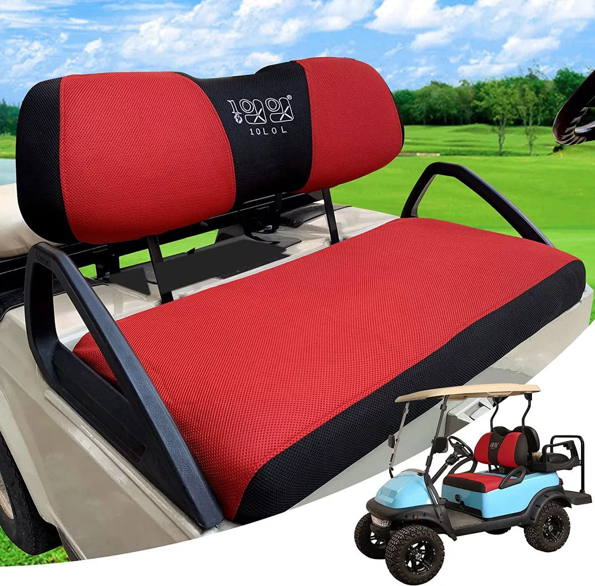 10L0L Golf Cart Seat Cover Fit Club Car Precedent Yamaha, Washable  Polyester Front / Rear Seat Cover- L 