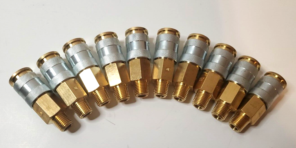 Lot of 10 Amflo C91 Hi Flo Brass Quick Connect Air Pneumatic