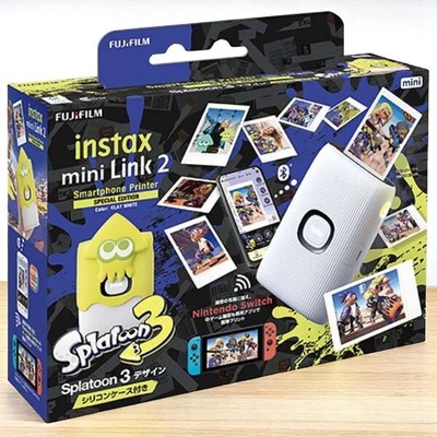 Fujifilm Instax Mini Link 2 Cheki Smartphone Printer W/ Nintendo Splatoon 3 Case