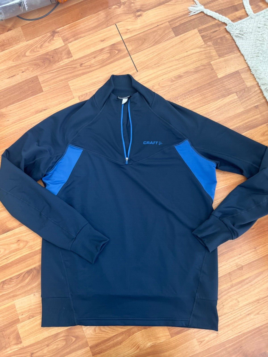 Craft 1/4 Zip Pullover Jacket Men's Medium Blue Active Sweden Bike
