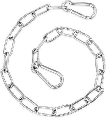 1 Pcs Stainless Steel Gate Chain with Carabiner Gate Locks for Outdoor Fence New