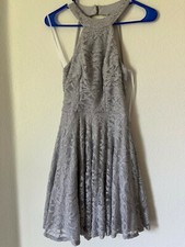 B. Darlin Women Dress size 3/4 color Gray with Lace
