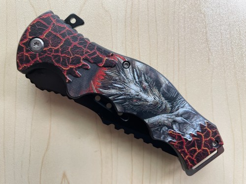 8,5" Taktisches Federunterstütztes Klappmesser Taschenmesser Rasierklinge Tiermotiv - Bild 37 von 83