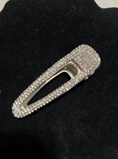 VTG Korea Pave Rhinestone studded hair clip Silvertone