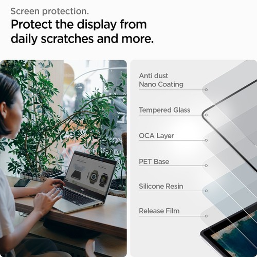 Do Acer Chromebook Spin 314 | Spigen Glas.tR SLIM Screen Protector - Zdjęcie 9 z 13