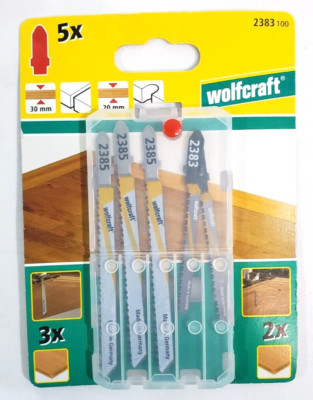 Stichsägeblätter 5 Stück Holz mit Nägel Laminatböden T-Schaft 2383100 wolfcraft