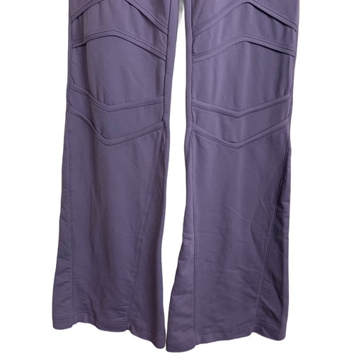 NWT FP Free People Movement S Purple cp6831 High Waist Flare Leg Zip Hem Pants - Picture 2 of 8