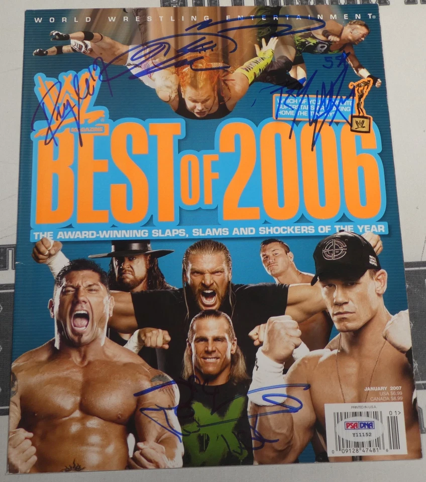 Rey Mysterio Shawn Michaels Jeff Hardy Signed Best of 2006 WWE Magazine PSA/DNA - Image 2 of 4
