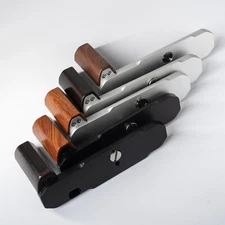 Wood L Hand Grip For Nikon FM2 FM3A FM FE FE2 Camera w/Aluminum Alloy Baseplate