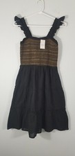 J Crew Re-Imagined Dress NWT. Stretchy Fitted Top and Straps. Rouched Skirt. XXS