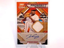 Josiah Gray 21' Panini Elite EE Prospect Materials Signatures Orange #PMS-JG