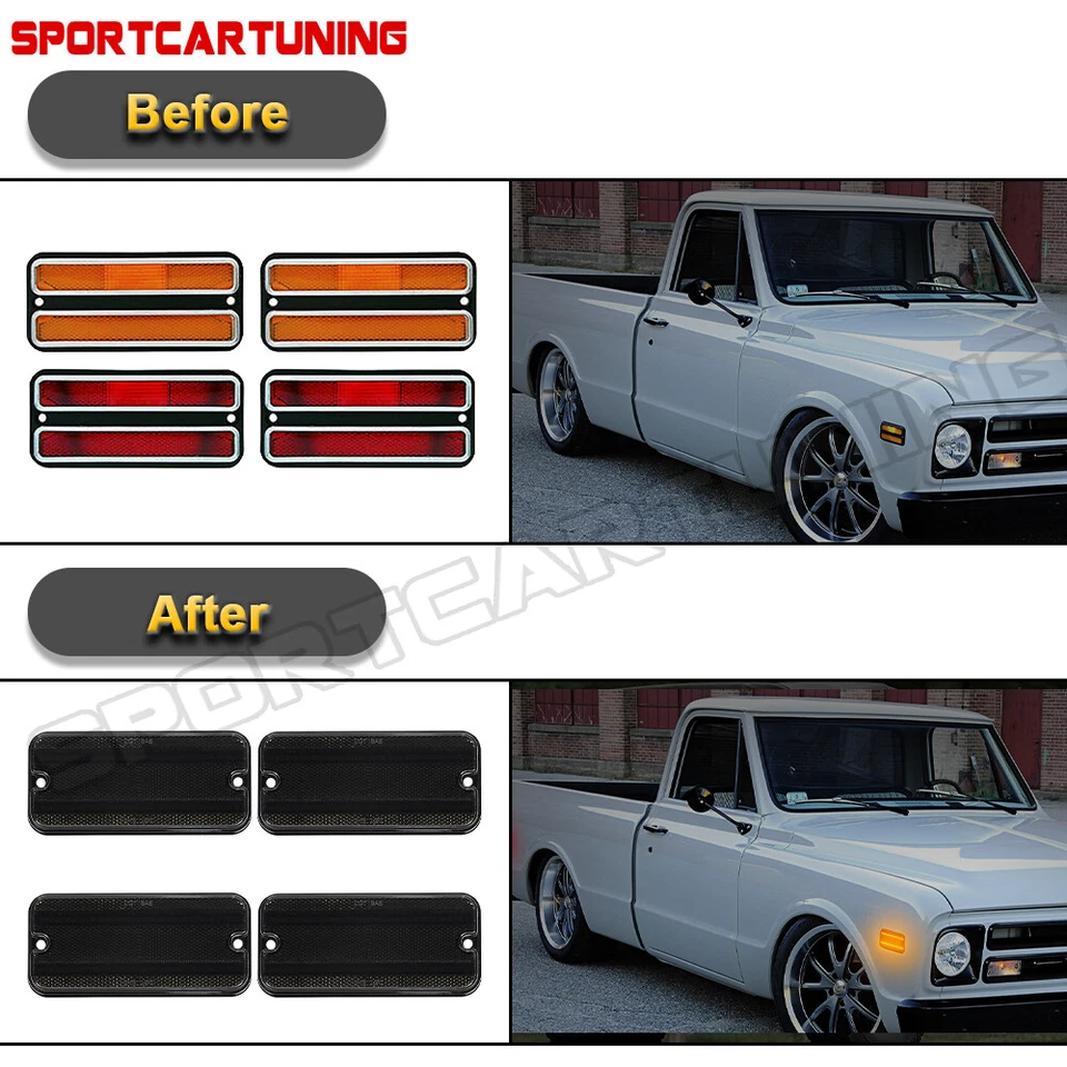 Luces LED laterales para 68-72 Chevrolet C10 Chevy GMC C15 C1500 Pickup Blazer Foto 4 de 4
