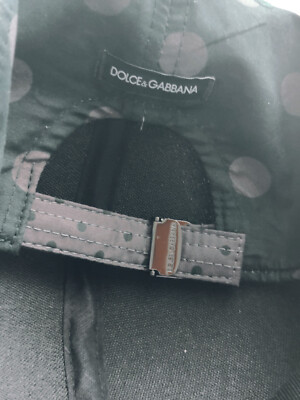 NEU DOLCE&GABBANA Golf NP 300  Polka Dot Cotton Cap Hat Strap 59 / L new