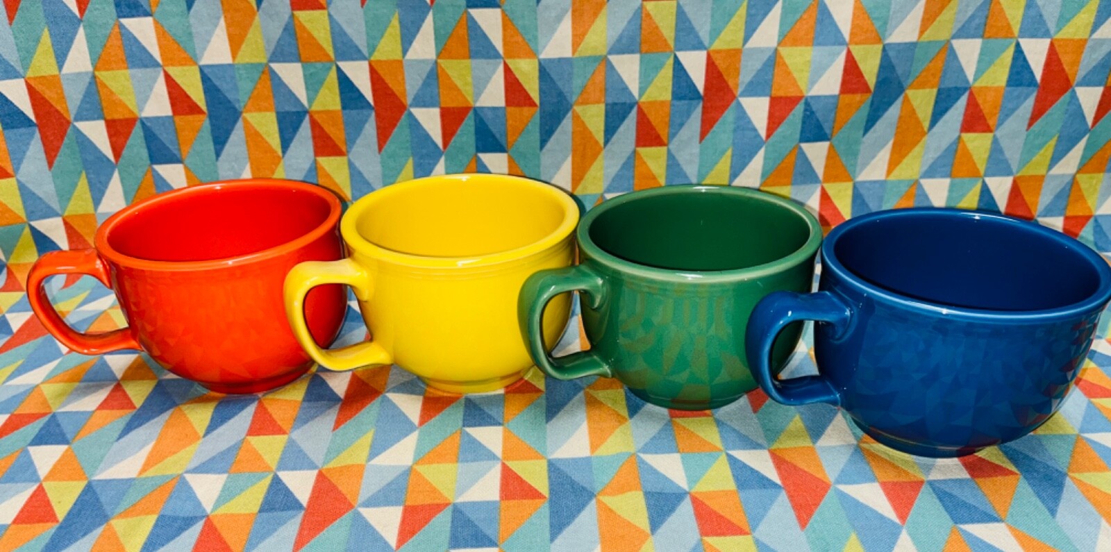 NEW FIESTAWARE 18 oz Jumbo Mug set of 4 Mixed Colors Soup Cup FREE