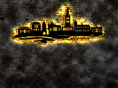220cm LED skyline city Constance painting wall decal wall sticker silhouette picture