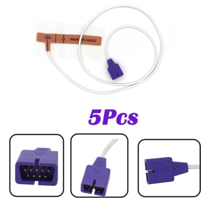 5Pc 9P Disposable Neonate/Adult Oximax SpO2 Sensor Probe Compatible With MAX-A