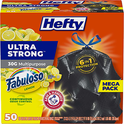 Hefty Ultra Strong Tall Kitchen Bags, Drawstring, Fabuloso Scent, 13 Gallon, Mega Pack - 100 bags