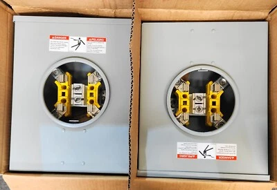 Cooper B-Line U204PSE Meter Socket 200A 1P 4 Jaw 600VAC Ring 3-KO (Lot of 2)