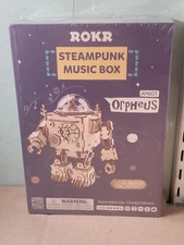 ROKR STEAMPUNK MUSIC BOX AM601 ORPHEUS 3D WOODEN LED 221 PCS ROBOTIME