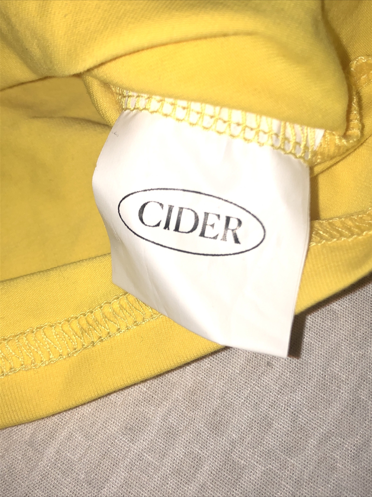 Cider Yellow Smiley Face Black Trim Ringer Crop Top TShirt Size Large