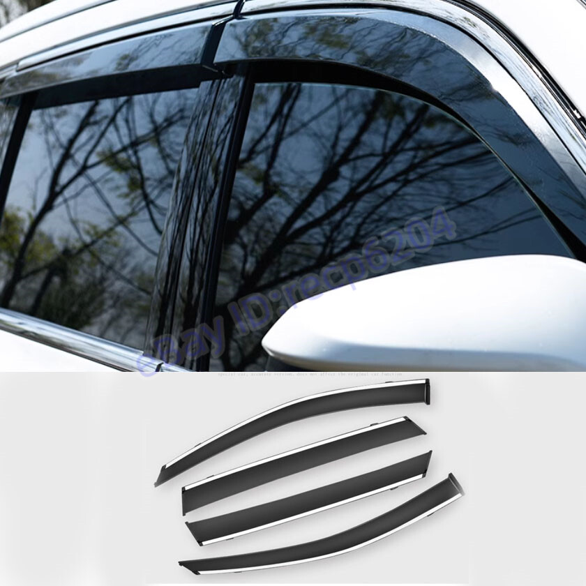 Black&Chrome TRIM Side Vents Window Visors Rain Guards For Acura MDX 14-2020