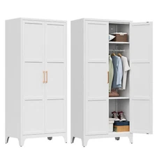 Metal Wardrobe Cabinets with Door,Clothing Storage Cabinets for Home Armoires