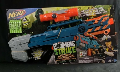 NEW Nerf Zombie Strike ZED Squad Longshot CS-12 Blaster /  BNIB * RARE *