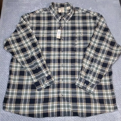Red Head Flannel Shirt Mens 3XL Black Plaid Button-up Ozark Mountain Cotton