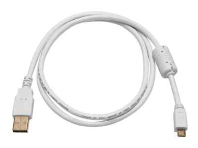 3ft USB 2.0 A Male to Micro 5pin Male  Cable w/ Ferrite Core White 8640