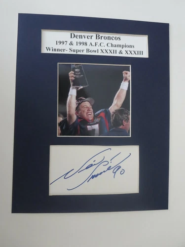 John Elway & the Broncos win Super Bowls XXXII & XXXIII & Neil Smith autograph