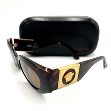 Versace Sunglasses Medusa Mod.420/C Col.900 Brown tortoiseshell Gold w/Case 688