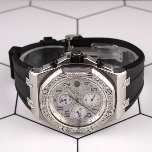 AUDEMARS PIGUET Royal Oak Offshore 42mm 4ct Diamonds Steel Watch 25770ST - Picture 9 of 12
