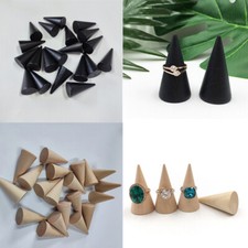 40pcs Wooden Ring Holder Display Cone Rack Finger Ring Jewelry Stand Storage