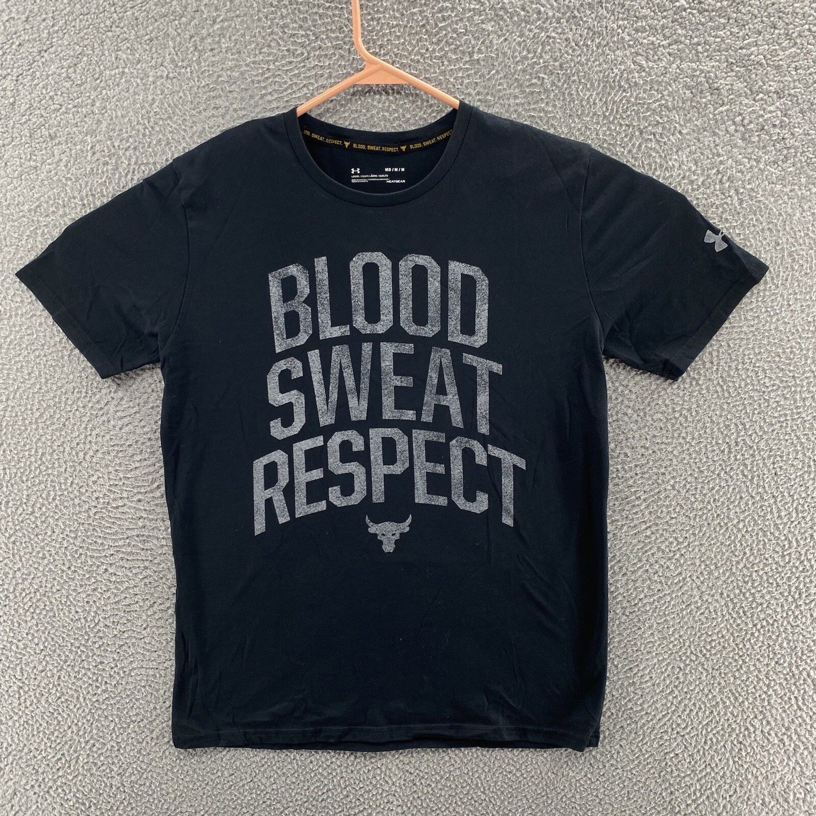 Under Armour T Shirt Men Medium Black Project Rock Dwayne Johnson