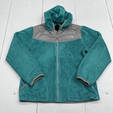 The North Face Osito Hooded Teal Fleece Full Zip Up Jacket Youth Girls Size 18