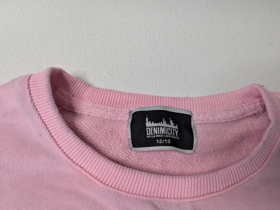 Denimicity Sweatshirt Girls 12/13 Pink Graphic Medusa Long Sleeve - Image 3 of 4
