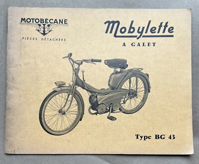Motobecane Motoconfort Mobylette Type BG 43 A Galet Spare Part Catalog